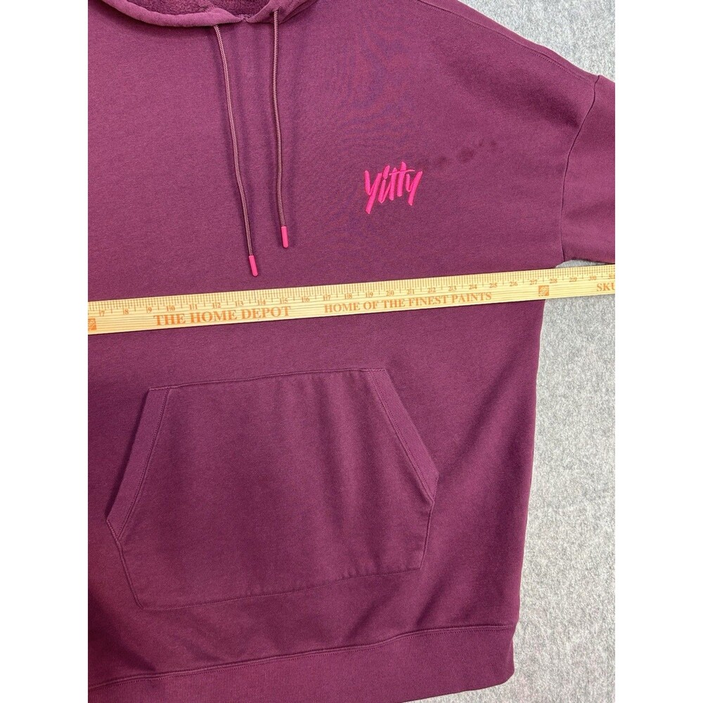 Yitty Oversized Burgundy Red Hoodie Sweatshirt XS - Picture 7 of 10